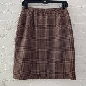 Preston & York Womens Brown Plaid Print Skirt Career Preppy Academia Capsule 8